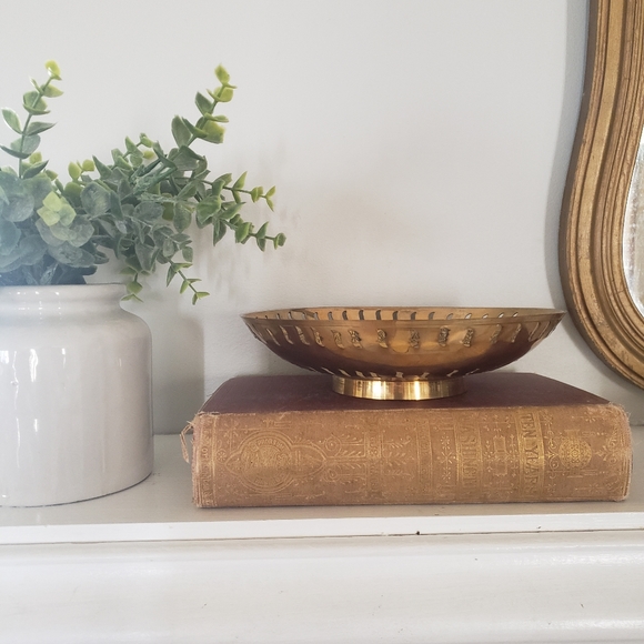 Vintage Brass Peacock Trivet Bowl - Picture 3 of 6